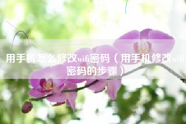 用手机怎么修改wifi密码(用手机修改wifi密码的步骤)