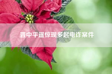 晋中平遥惊现多起电诈案件